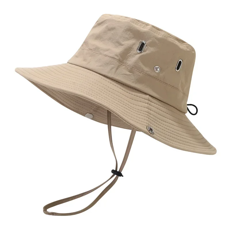 Męski kapelusz przeciwsłoneczny z szerokim rondem i filtrem UV Khaki
