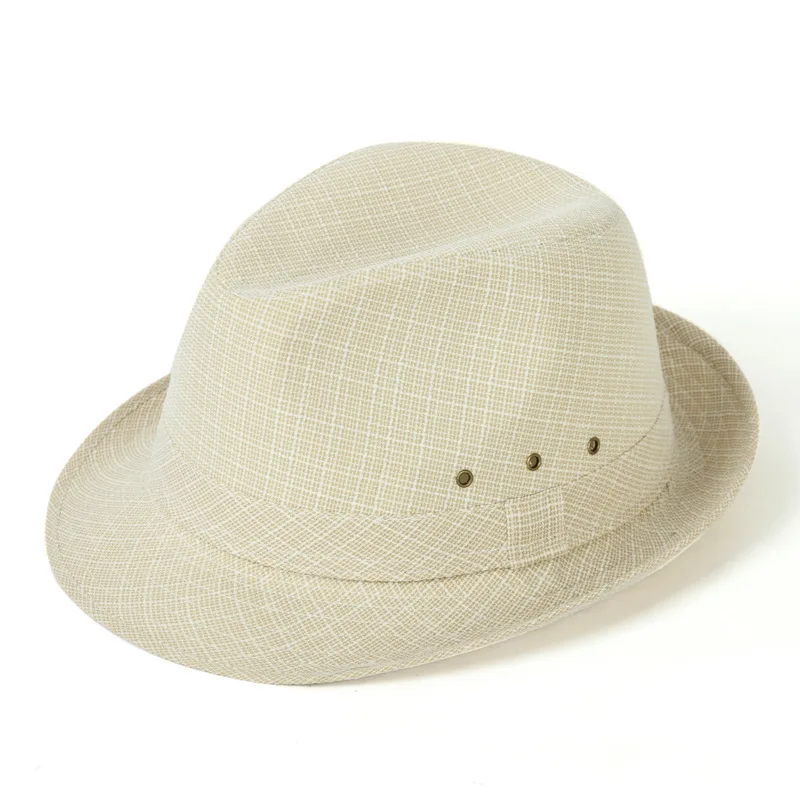 Męski kapelusz fedora w kratę na wiosnę i jesień Buff