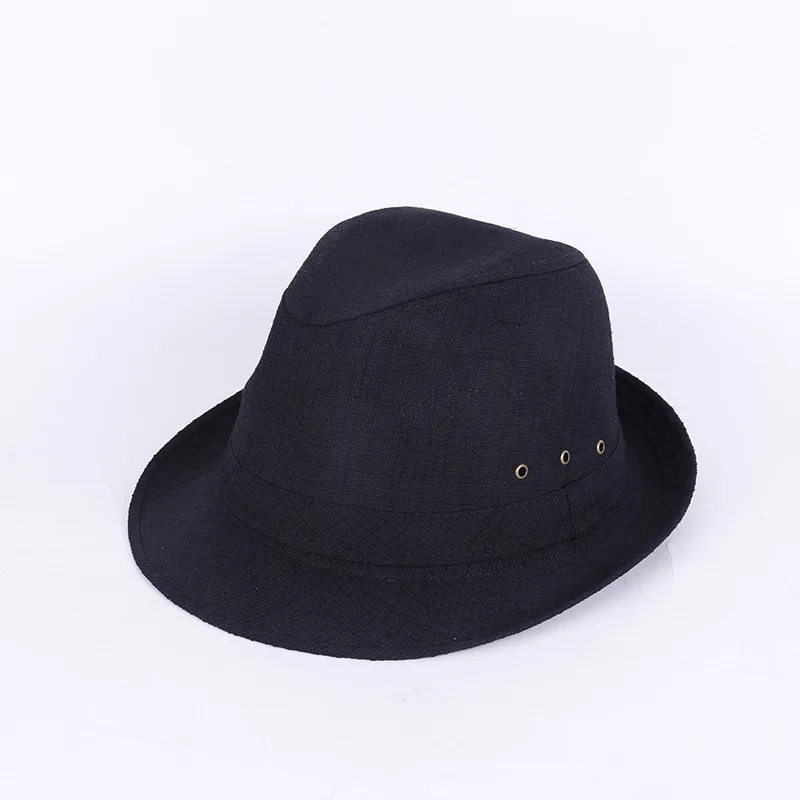 Męski kapelusz fedora w kratę na wiosnę i jesień Czarny
