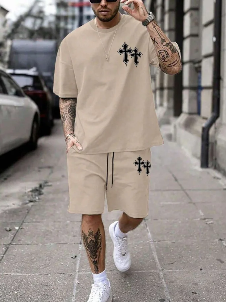 Mski komplet letni - koszulka i szorty w stylu streetwear Mbtz251120143ln13