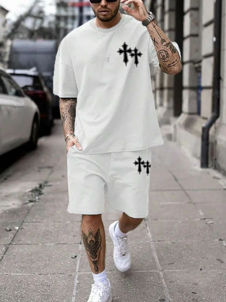 Mski komplet letni - koszulka i szorty w stylu streetwear Mbtz251120143ln14