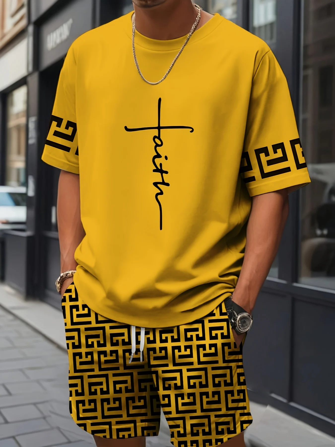 Mski komplet letni - koszulka i szorty w stylu streetwear Mbtz251120143ln5