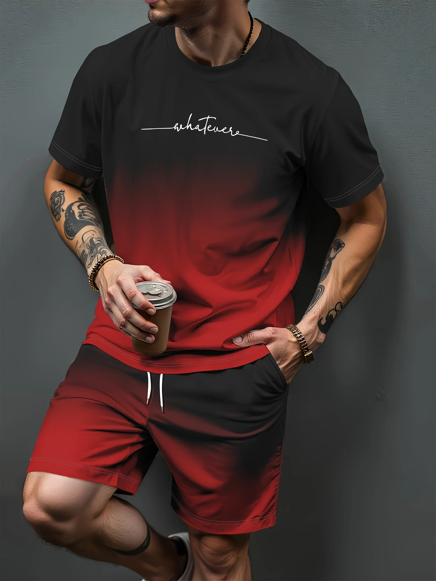 Mski komplet letni - koszulka i szorty w stylu streetwear Mbtz251120143ln6