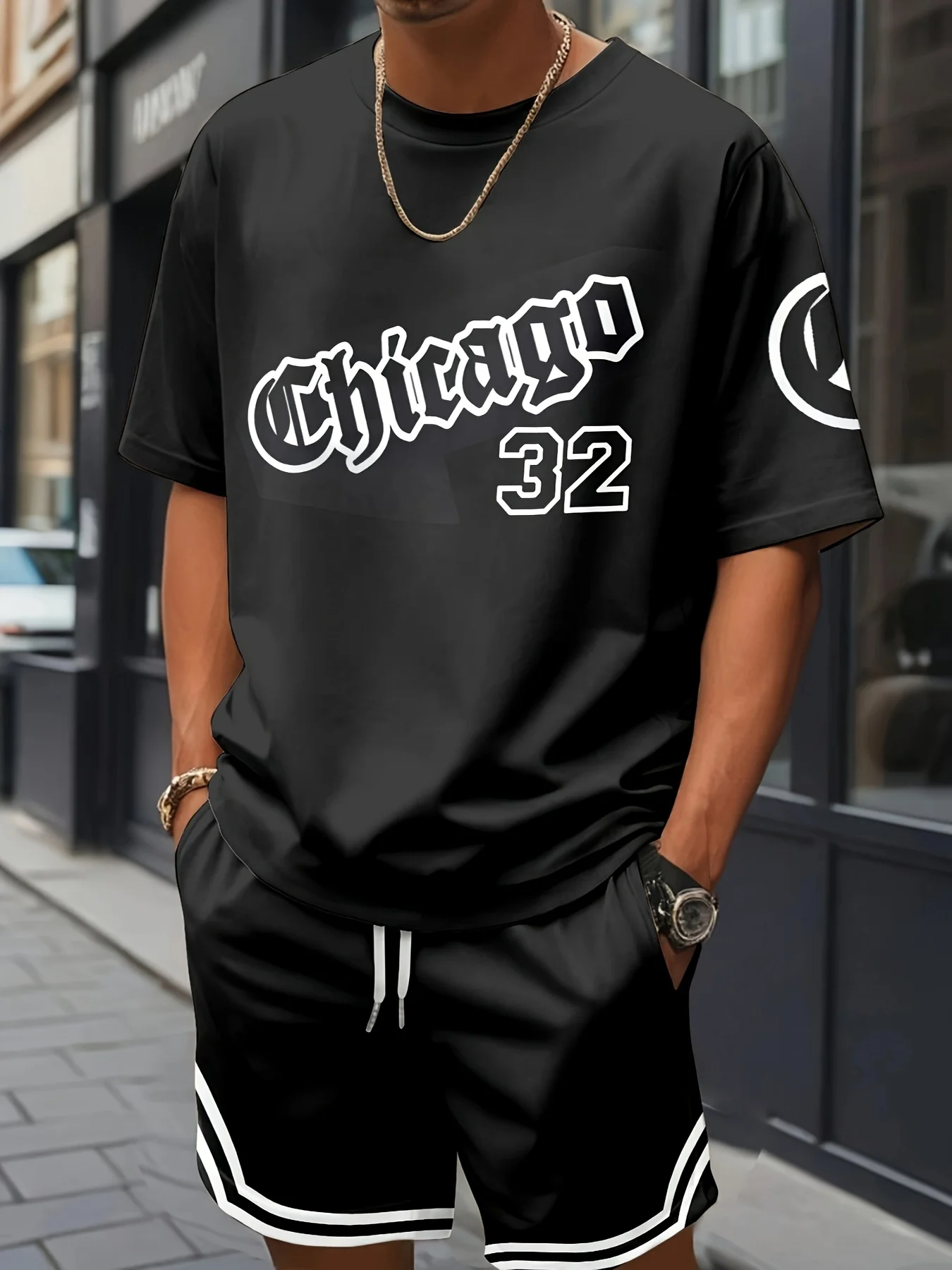 Mski komplet letni - koszulka i szorty w stylu streetwear Mbtz251120143ln9
