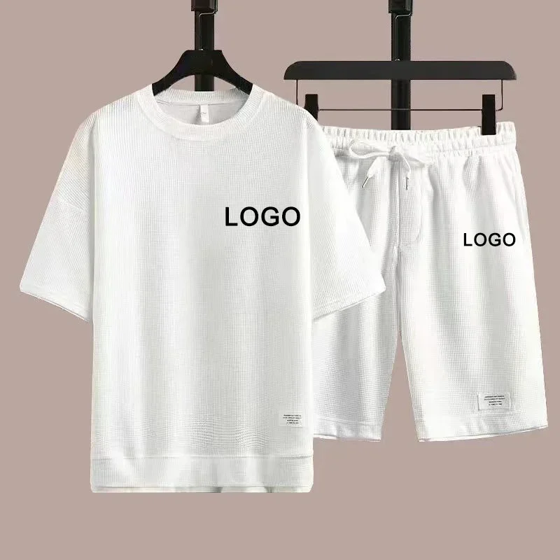 Męski komplet letni: t-shirt i szorty, dres na lato Biały