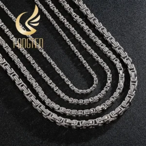 Męski naszyjnik łańcuch bizantyjski ze stali nierdzewnej 5mm width