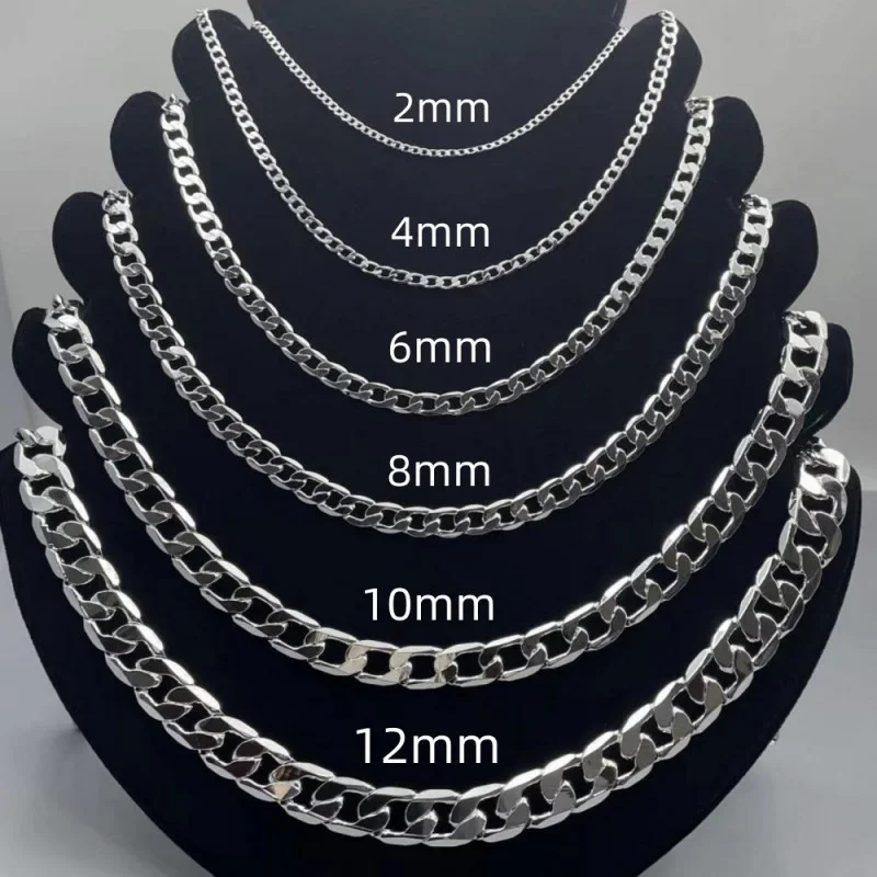 Męski naszyjnik łańcuszek z zapięciem karabińczykiem 2-12 mm Ln027 2mm
