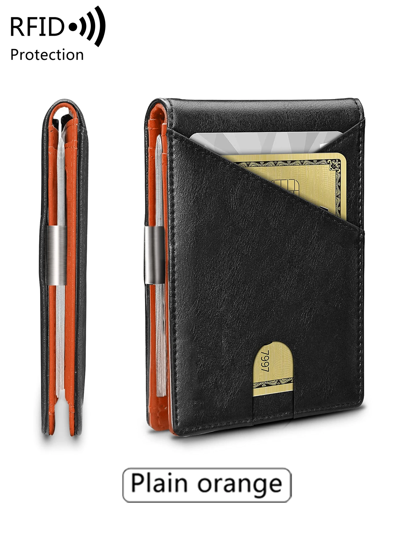Minimalistyczny męski portfel RFID na 12 kart Qb345 plainorange