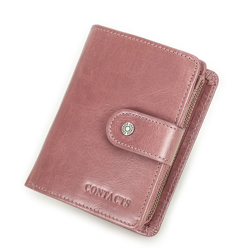 Skórzany portfel męski CONTACT'S z ochroną RFID i kieszonką Blossom