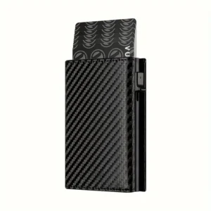 Męski portfel z wysuwanymi kartami i ochroną RFID Carbon fiber