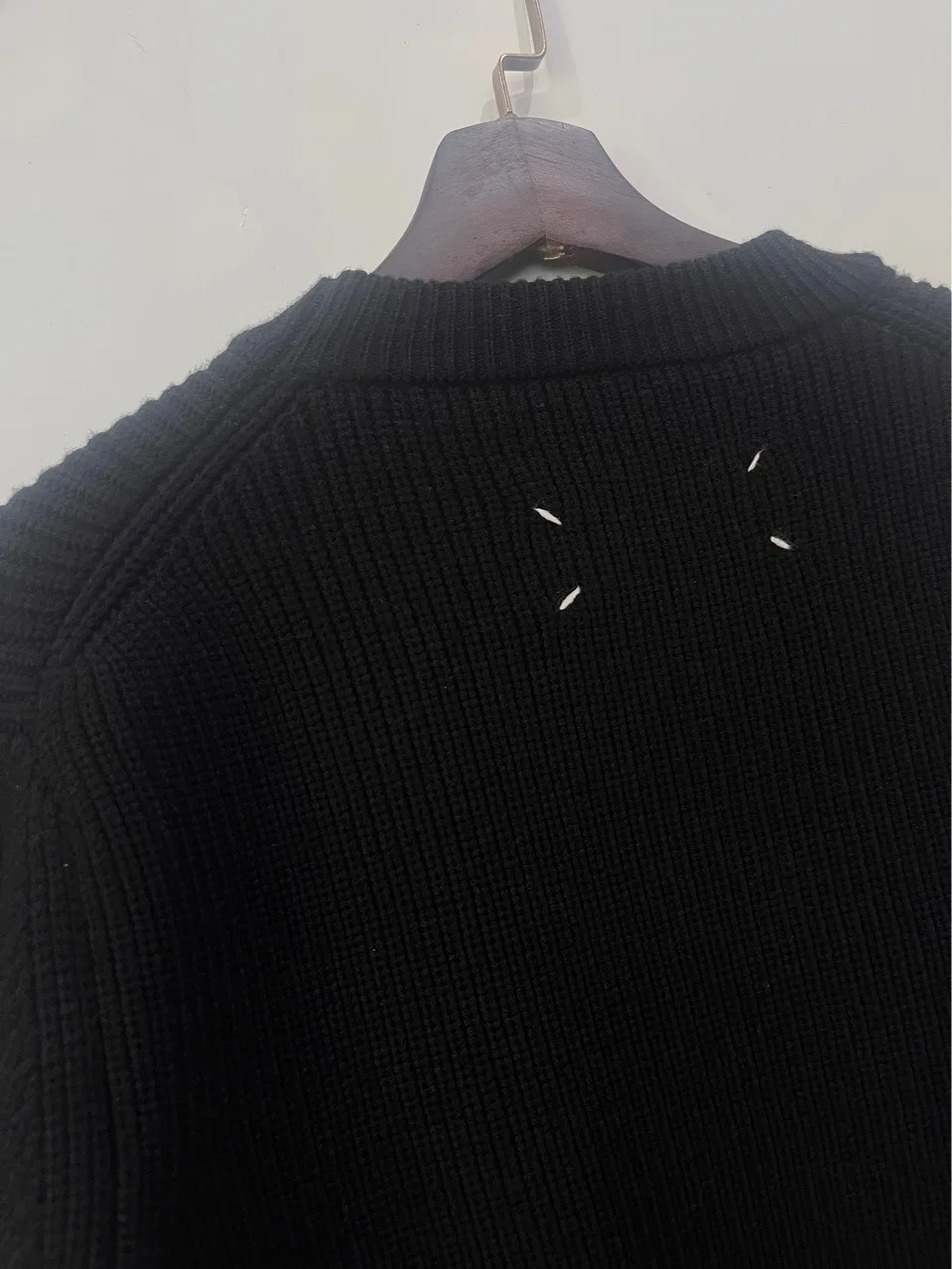 Męski sweter z dzianiny z domieszką wełny Czarny