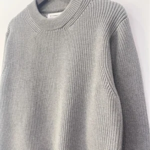 Męski sweter z dzianiny z domieszką wełny Jasnoszary