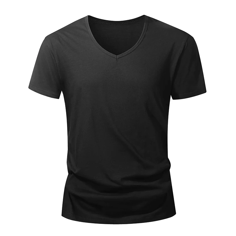 Męski t-shirt z bawełny z krótkim rękawem Czarny