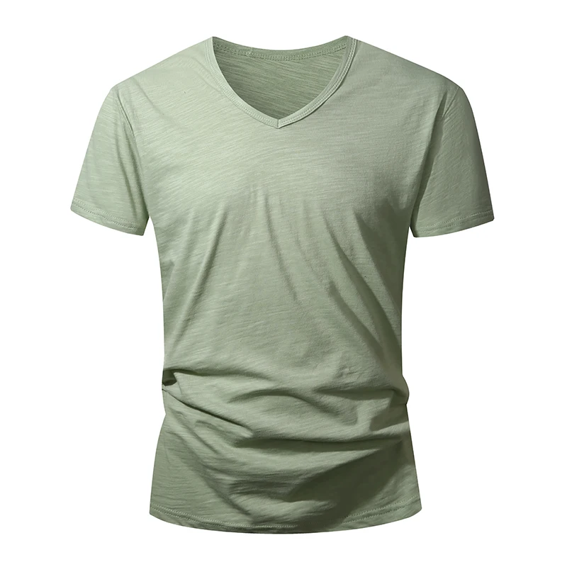 Męski t-shirt z bawełny z krótkim rękawem Jasnozielony