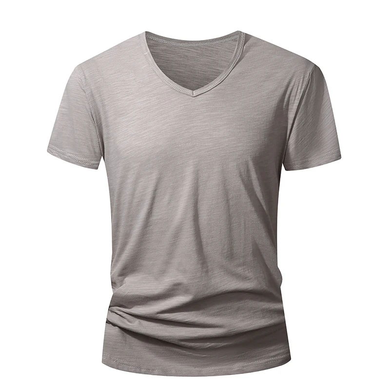 Męski t-shirt z bawełny z krótkim rękawem Szary