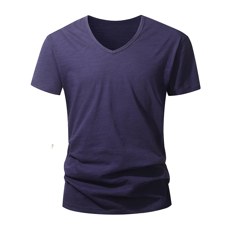 Męski t-shirt z bawełny z krótkim rękawem Granatowy