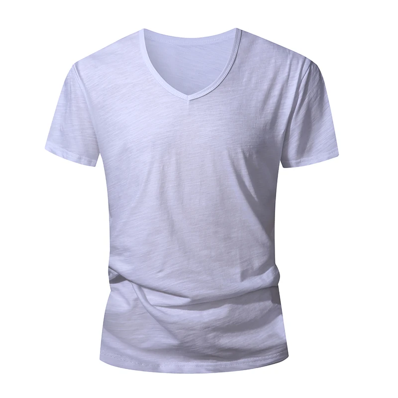 Męski t-shirt z bawełny z krótkim rękawem Biały
