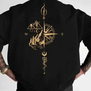 Męski T-shirt z geometrycznym wzorem, bawełniany 2