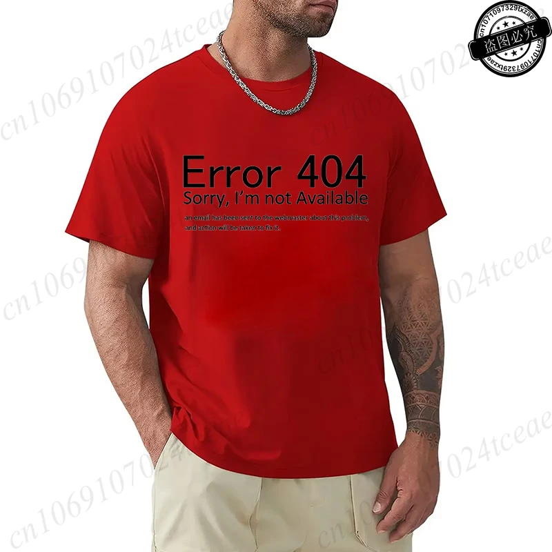 Męski t-shirt z nadrukiem 404 dla programisty 3 3