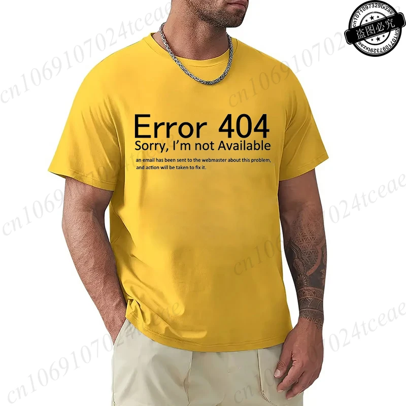 Męski t-shirt z nadrukiem 404 dla programisty 3 4