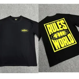 Męski t-shirt oversize z nadrukiem Pepe okrągły dekolt Czarny