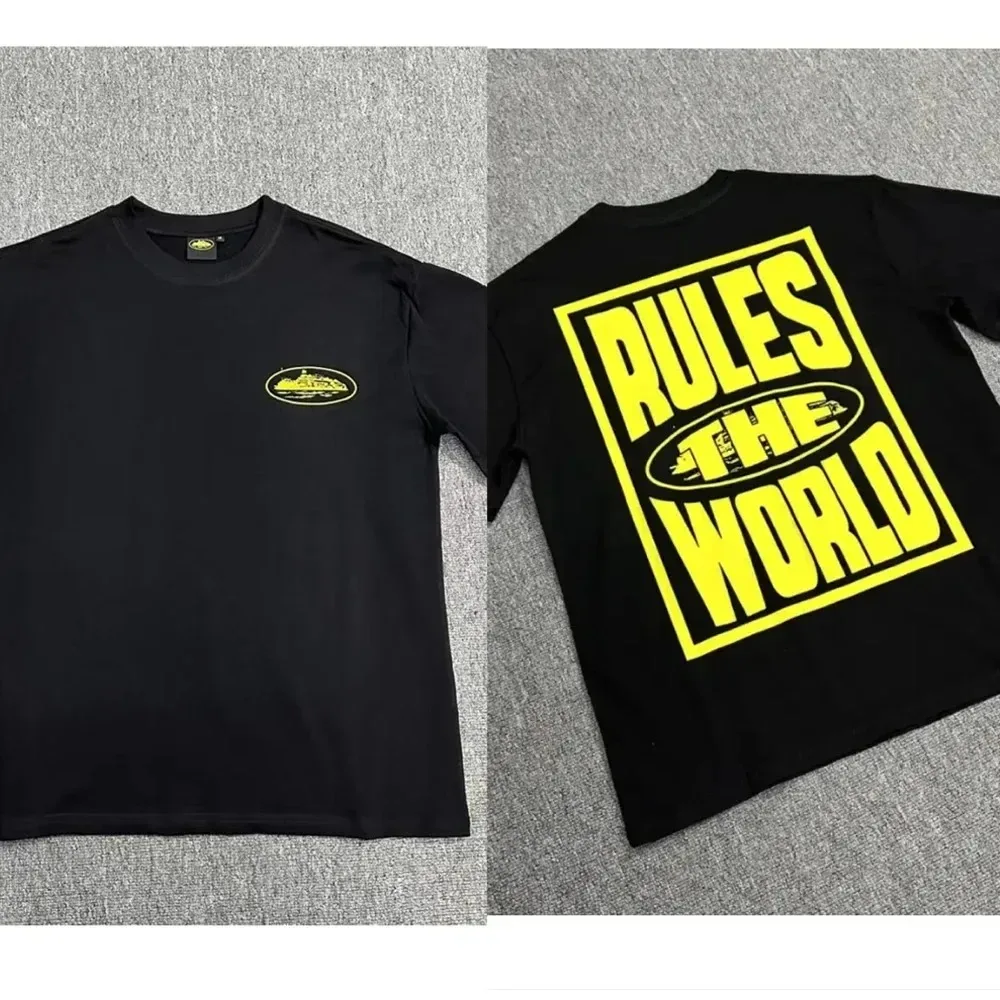 Męski t-shirt oversize z nadrukiem Pepe okrągły dekolt Czarny