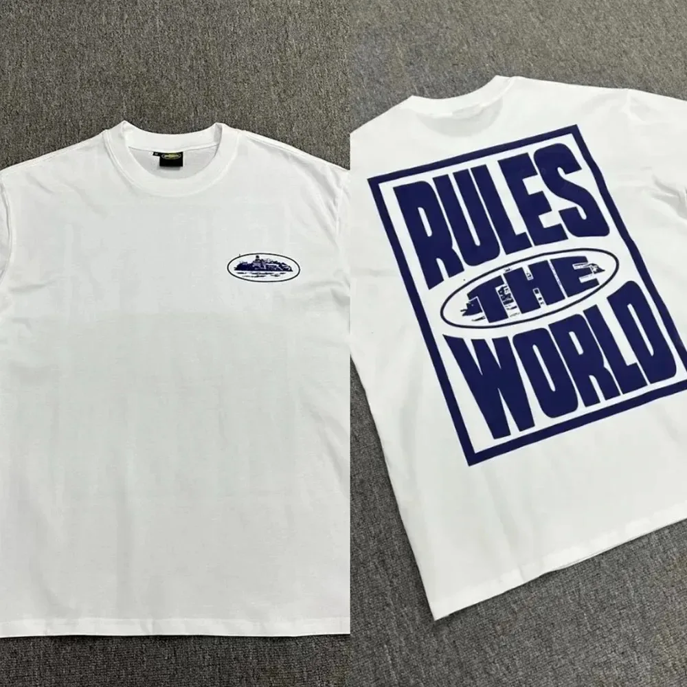 Męski t-shirt oversize z nadrukiem Pepe okrągły dekolt Biały