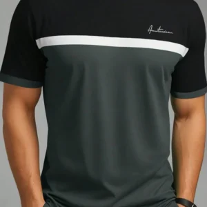 Męski t-shirt oversize z nadrukiem na lato L