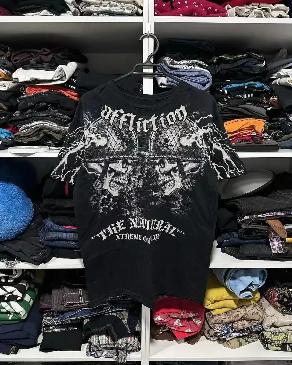 Męski t-shirt Y2K z nadrukiem retro, oddychający na lato Dtket39x3xvn