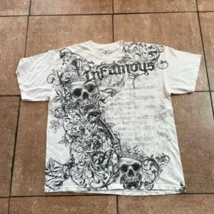 Męski t-shirt Y2K z nadrukiem retro, oddychający na lato Dtket39x3zub