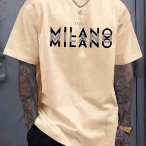 Męski t-shirt z bawełny z nadrukiem Milano - duże rozmiary Cx20 milano mi