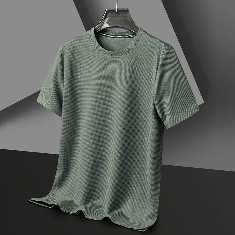 Męski t-shirt z krótkim rękawem i okrągłym dekoltem Zielony