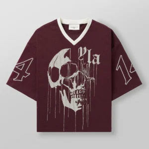 Męski t-shirt sportowy z dekoltem w serek Red1