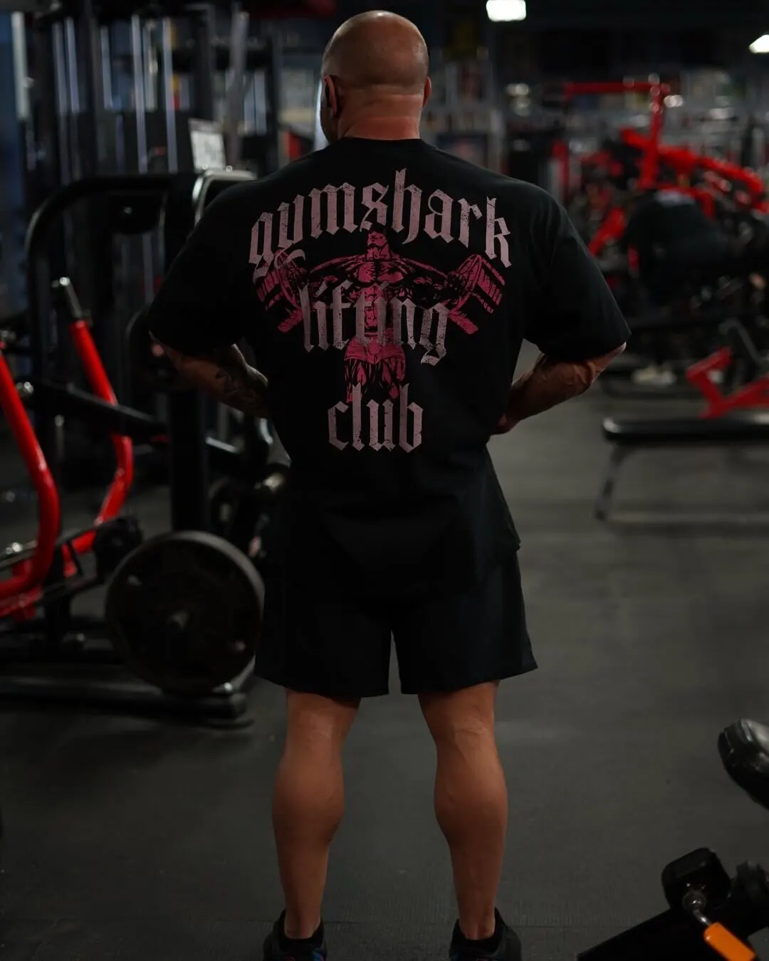 Męski t-shirt sportowy oversize z nadrukiem rekina 1