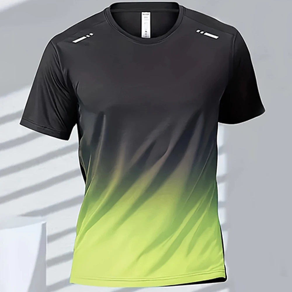 Męski t-shirt sportowy szybkoschnący z gradientem Exzhf2024271ce