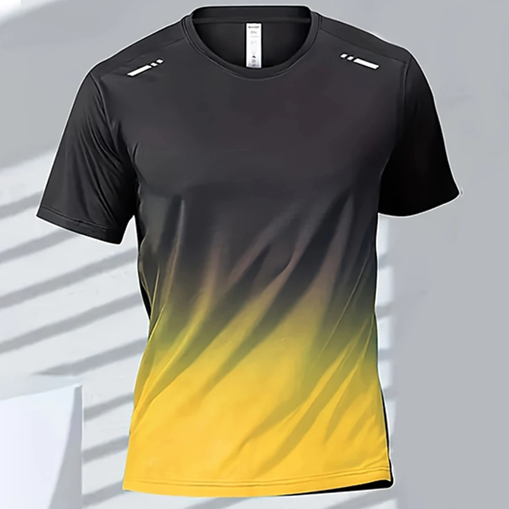 Męski t-shirt sportowy szybkoschnący z gradientem Exzhf2024271cf