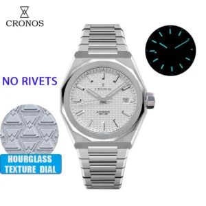 Męski zegarek automatyczny Cronos 39 mm ze szkłem szafirowym Brązowy