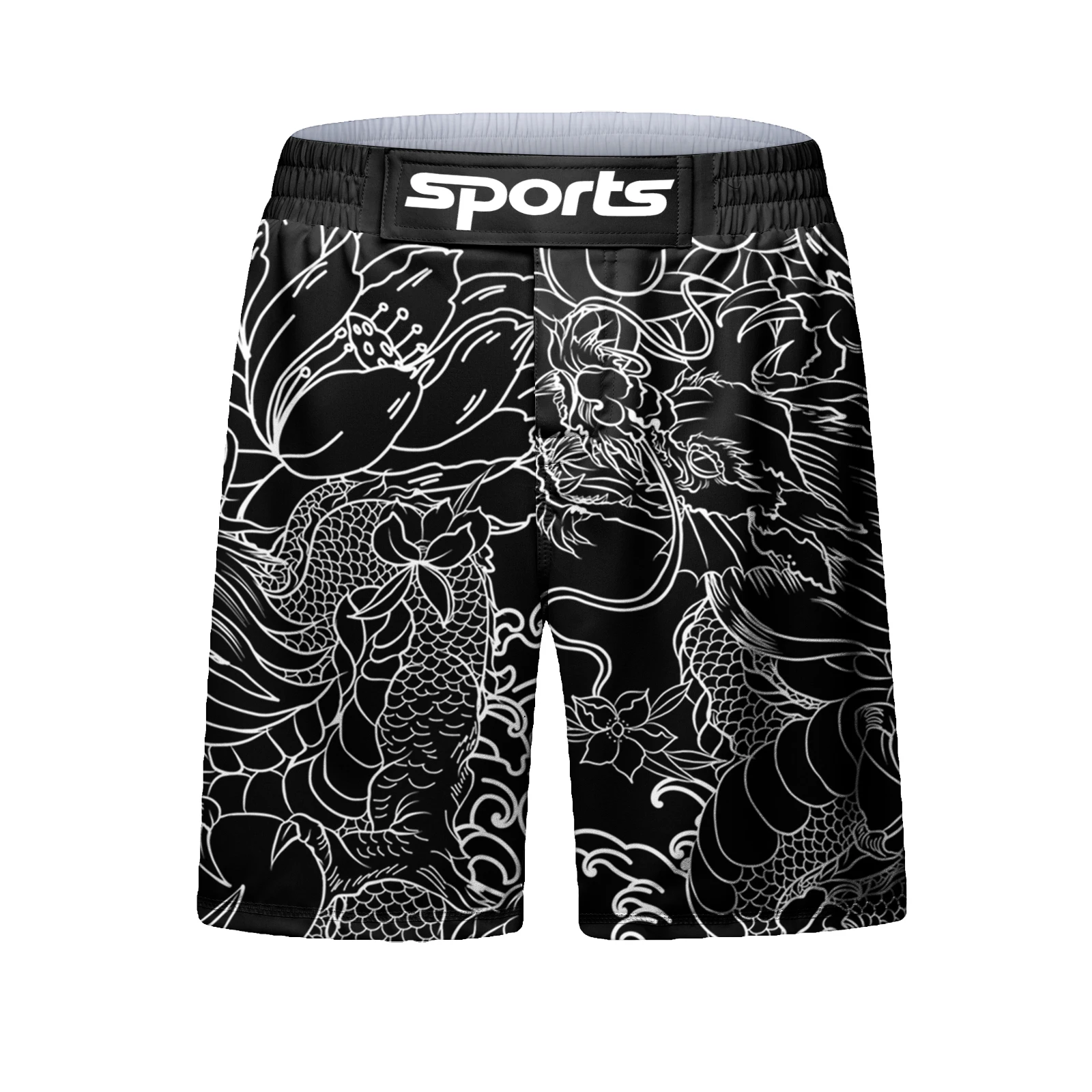 Męski zestaw sportowy do MMA i BJJ rashguard z legginsami i szortami Mma shorts
