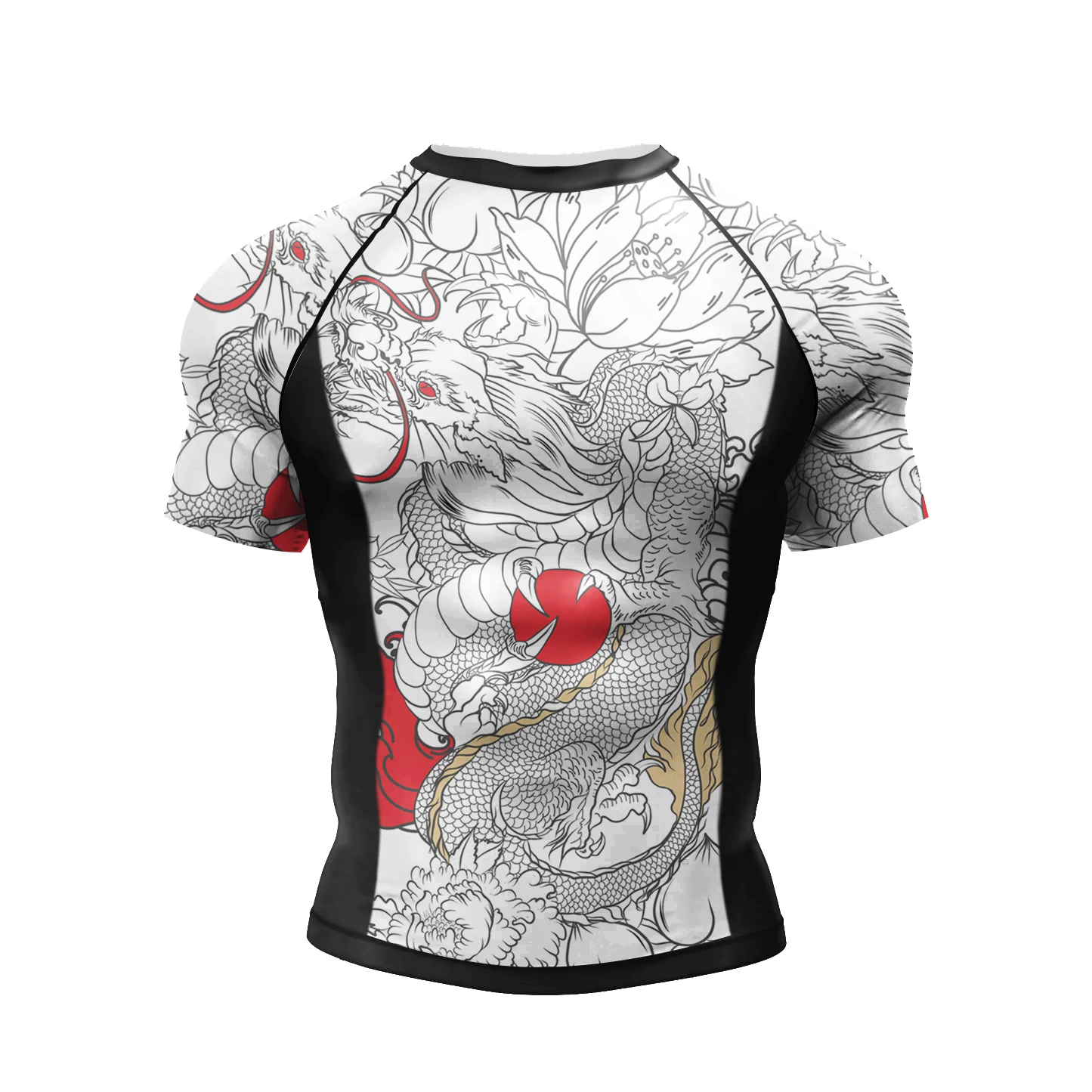Męski zestaw sportowy do MMA i BJJ rashguard z legginsami i szortami Short sleeve t shirt