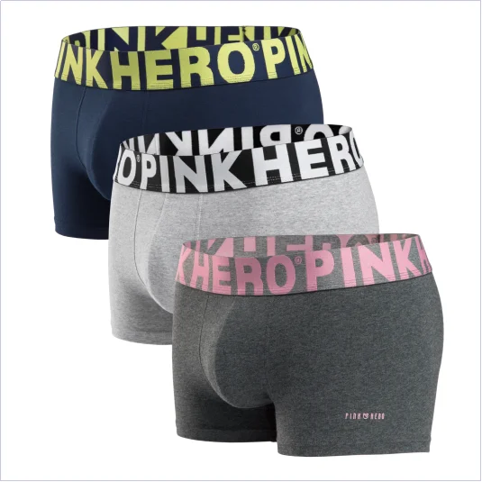 Męskie bawełniane bokserki PINKHERO, zestaw 3 par Baolan huahui senhui
