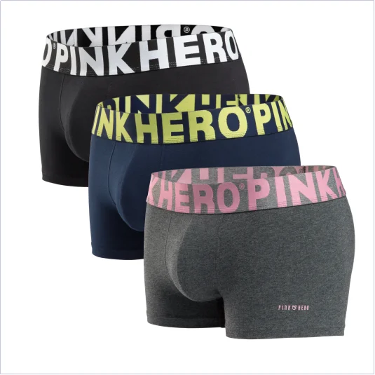 Męskie bawełniane bokserki PINKHERO, zestaw 3 par Sebhui hei baolan