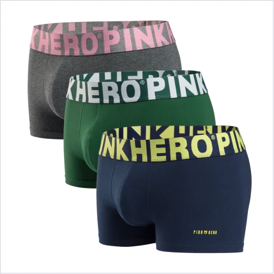 Męskie bawełniane bokserki PINKHERO, zestaw 3 par Senhui baolan senlv