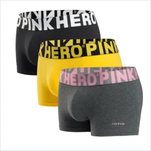 Męskie bawełniane bokserki PINKHERO, zestaw 3 par Senhui hei huang