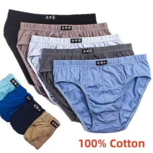 Męskie bawełniane slipy plus size - 5 sztuk Random color