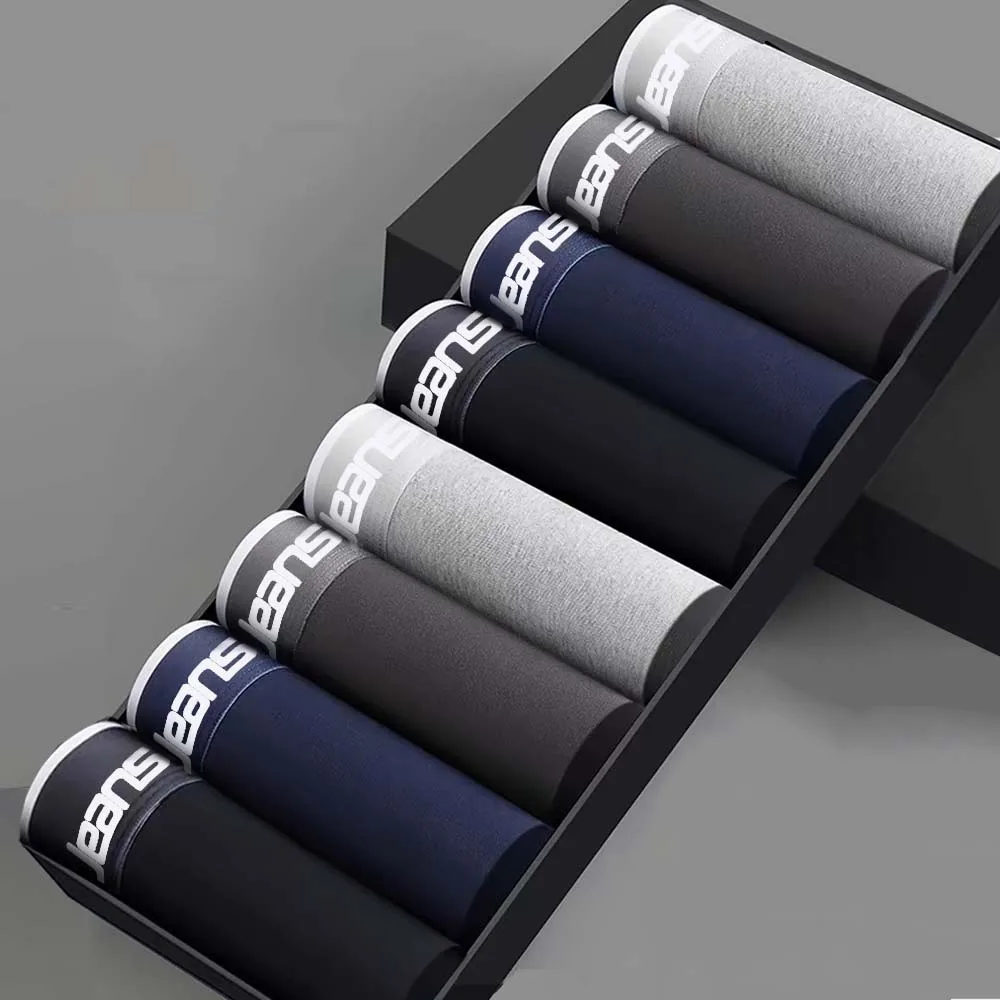 Męskie bawełniane bokserki plus size - zestaw 4 x2