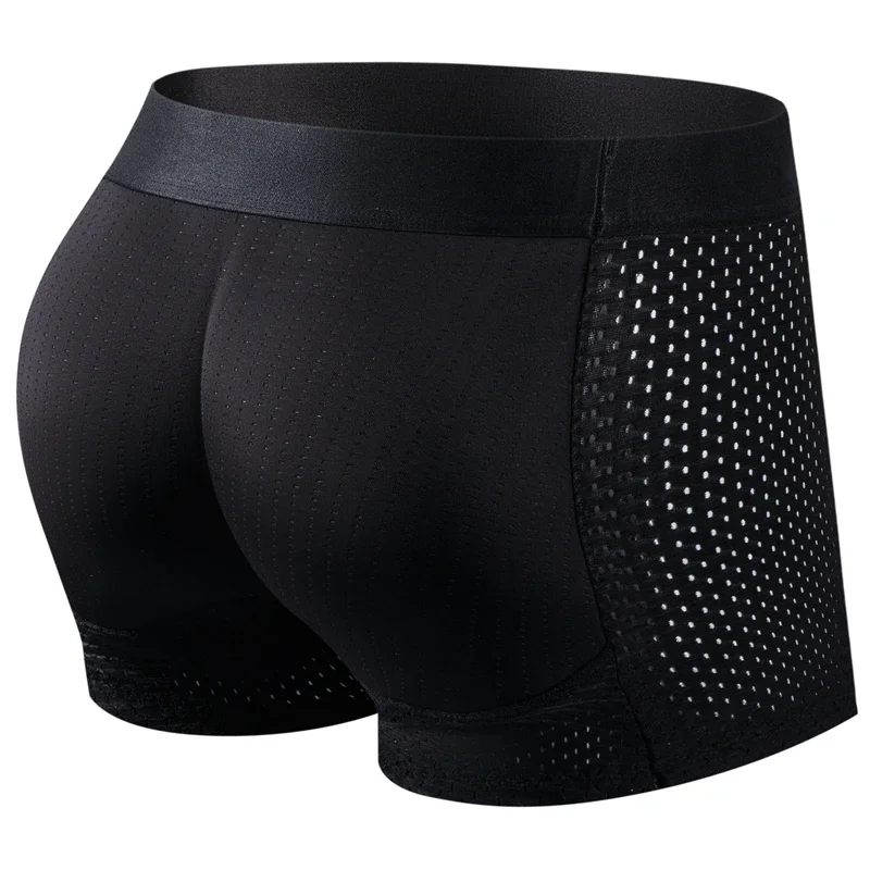 Męskie bokserki push-up z siateczki z wkładkami modelującymi Jm467black