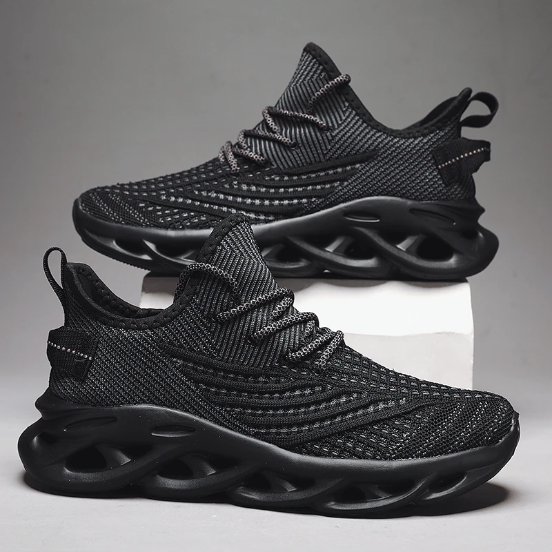 Męskie buty sportowe z oddychającej siateczki do biegania Czarny