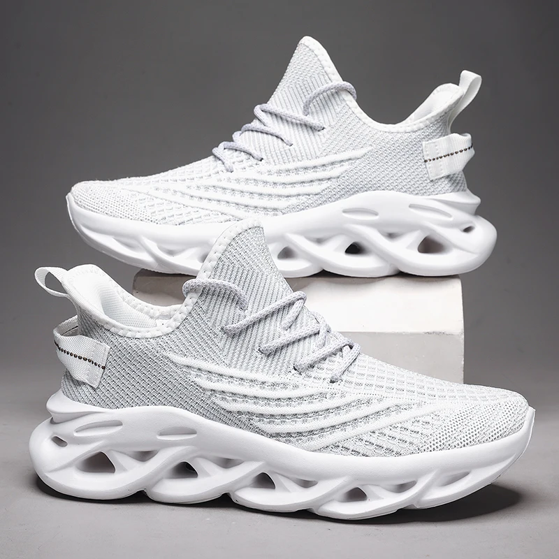 Męskie buty sportowe z oddychającej siateczki do biegania Biały