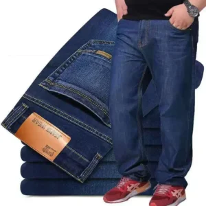 Męskie czarne jeansy oversize z wysokim stanem duże rozmiary Niebieski