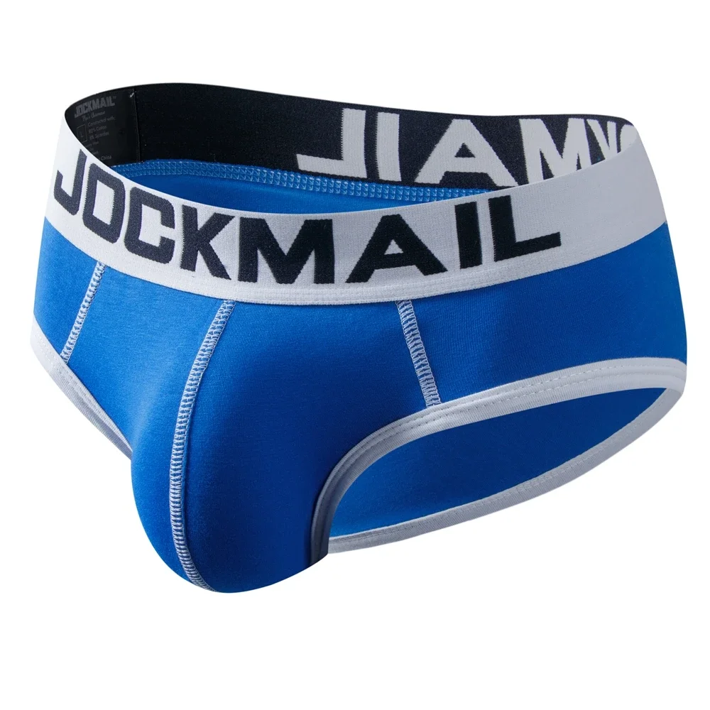 Męskie figi bikini bawełniane bezszwowe 339blue